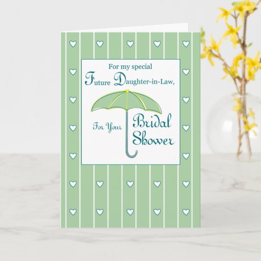 義理の娘, 緑, 結婚前のお祝い傘 カード (黄色い花)