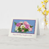 義理の娘、誕生日、フローラ、バラ カード (黄色い花)