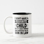 義理の子お気に入りのどもが無いおもしろい ツートーンマグカップ (左)