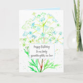 義理の孫娘ハッピーバースデー青い花 カード (正面)