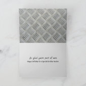 義理の弟の誕生日 グレーメタルデザイン カード (内部)