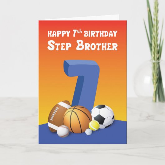 義理の弟の7歳の誕生日 スポーツボール カード (正面)