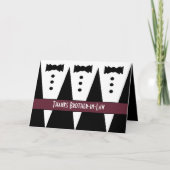 義理の弟への感謝 - 3つのタキシード サンキューカード (正面)