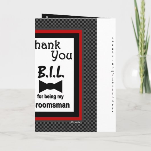 義理の弟（または妹の夫）- 結婚式の仲人への感謝の気持ち サンキューカード (裏面)