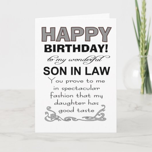 義理の息子が娘の良さを証明する 誕生日 カード (正面)