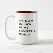 義理の息子が子お気に入りのだ ツートーンマグカップ (左)