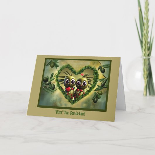 義理の息子が父の日かわいいしおもしろいい カード (正面)