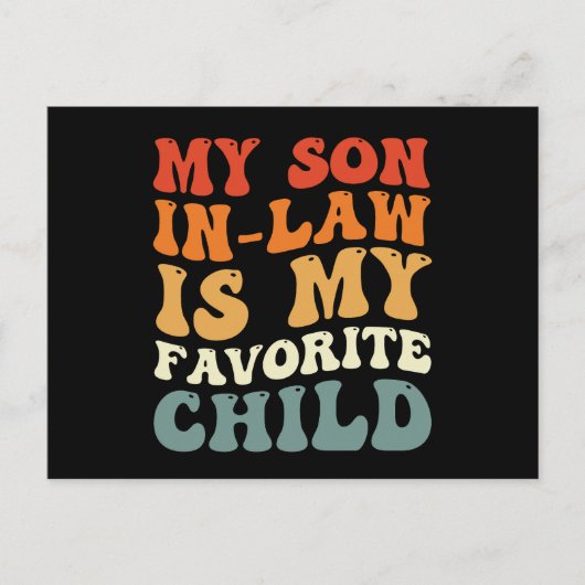 義理の息子が私の最も愛する子供なんだ ファミリー グルーヴィー ポストカード (正面)