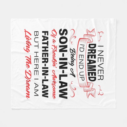 義理の息子であること フリースブランケット (正面(横))