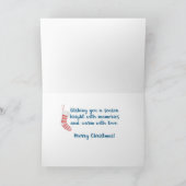 義理の息子と娘かわいいクリスマスバード カード (内部)