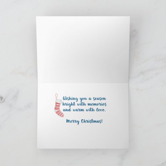 義理の息子と娘かわいいクリスマスバード カード (内部)