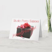 義理の息子と娘のクリスマメリースピンコーン シーズンカード (裏面)