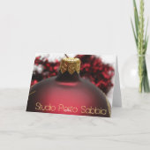 義理の息子と娘の赤いクリスマスコラージュカード シーズンカード (裏面)