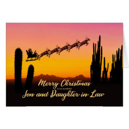 義理の息子と娘クリスマスサンタ砂漠