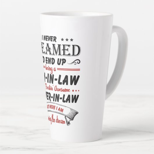 義理の息子になるとは夢にも思わなかった カフェラテマグ (右アングル)