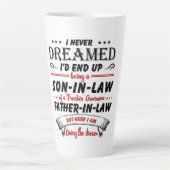 義理の息子になるとは夢にも思わなかった カフェラテマグ (正面)