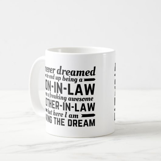 義理の息子になるとは夢にも思わなかった コーヒーマグカップ (正面左)