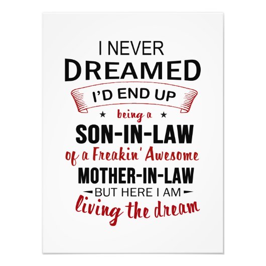 義理の息子になるとは夢にも思わなかった フォトプリント            (正面)