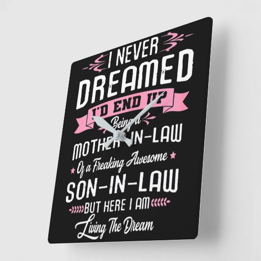 義理の息子のお母さんを夢にも見なかった スクエア壁時計 (傾斜)