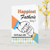 義理の息子のお父さんの日の拳バンプ カード (黄色い花)