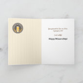 義理の息子のためのおもしろいな父の日レトロビールラベル カード (内部)