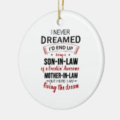 義理の息子のフリーキンになる夢も見たことがな素晴らしい」 セラミックオーナメント (左)