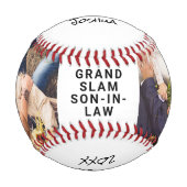 義理の息子の写パーソナライズされた真 野球ボール (正面)