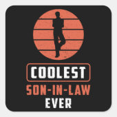 義理の息子の息子素晴らしギフト誇りを持った最高のアイディア スクエアシール (正面)