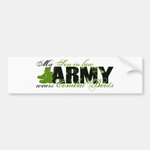 義理の息子の戦闘用ブーツ-軍隊 バンパーステッカー