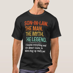 義理の息子の男の神話の伝説の父の日 Tシャツ