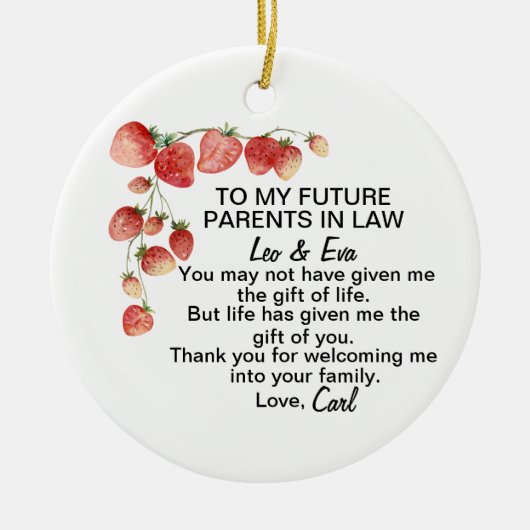 義理の息子の結婚贈り物 セラミックオーナメント (正面)