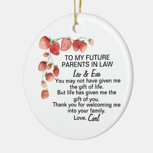 義理の息子の結婚贈り物 セラミックオーナメント (左)