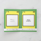 義理の息子の緑と黄色のハッピーバースデー カード (内部)