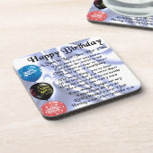 義理の息子の詩-ハッピーバースデーのデザイン コースター (左側)