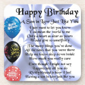 義理の息子の詩-ハッピーバースデーのデザイン コースター (正面)