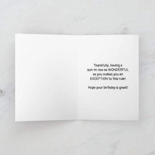 義理の息子の誕生日おもしろいは、アウトローのようなもの！ カード (内部)