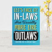 義理の息子の誕生日おもしろいは、アウトローのようなもの!車 カード (黄色い花)