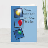 義理の息子の誕生日の願い、風船 カード (正面)