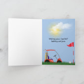 義理の息子の誕生日カード用ゴルフボールオンティー カード (内部)