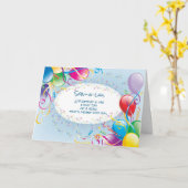 義理の息子の誕生日バルーン カード (黄色い花)