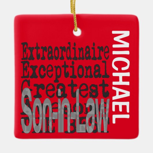 義理の息子の超常的なセラミックカスタムオーナメント セラミックオーナメント (正面)