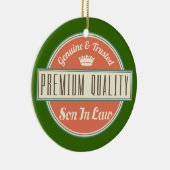 義理の息子の(おもしろいな)ギフト セラミックオーナメント (右)