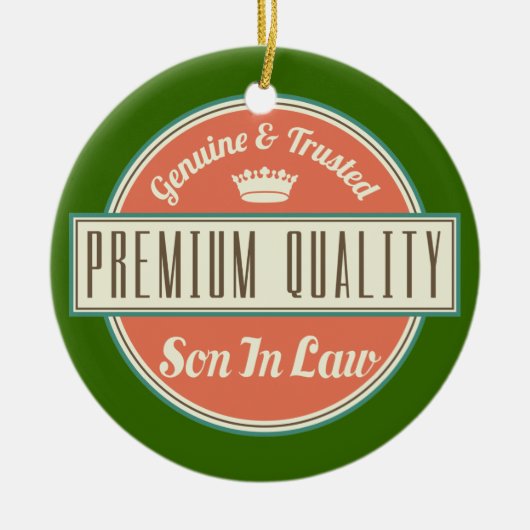 義理の息子の(おもしろいな)ギフト セラミックオーナメント (正面)