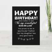 義理の息子は娘が誕生日を素晴らし味わっていることを カード (正面)