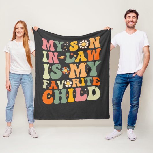 義理の息子は子お気に入りのレトロGroovy フリースブランケット (インサイチュ)