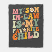 義理の息子は子お気に入りのレトロGroovy フリースブランケット (正面)