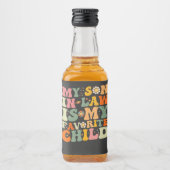 義理の息子は子お気に入りのレトロGroovy リキュールボトルラベル (正面)