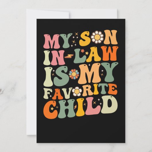 義理の息子は子お気に入りのレトロGroovy 招待状 (正面)