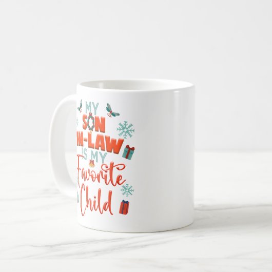 義理の息子は子お気に入りの家おもしろいだ コーヒーマグカップ (正面左)