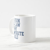 義理の息子は子お気に入りの家おもしろいだ コーヒーマグカップ (正面左)